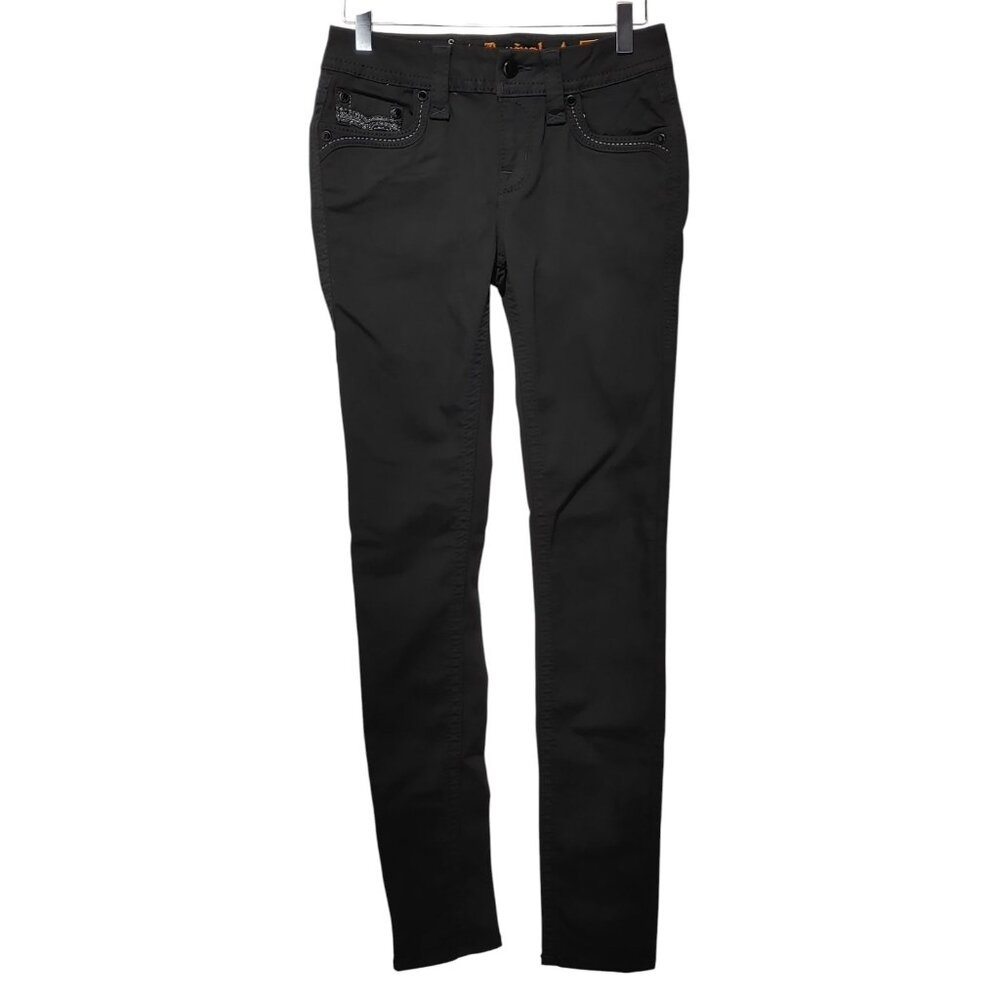 Rock Revival Beliss Mid Rise Skinny Black Excellent Condition Size 26 - Picture 3 of 12
